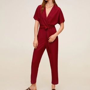 Mango Red Belted Jumpsuit